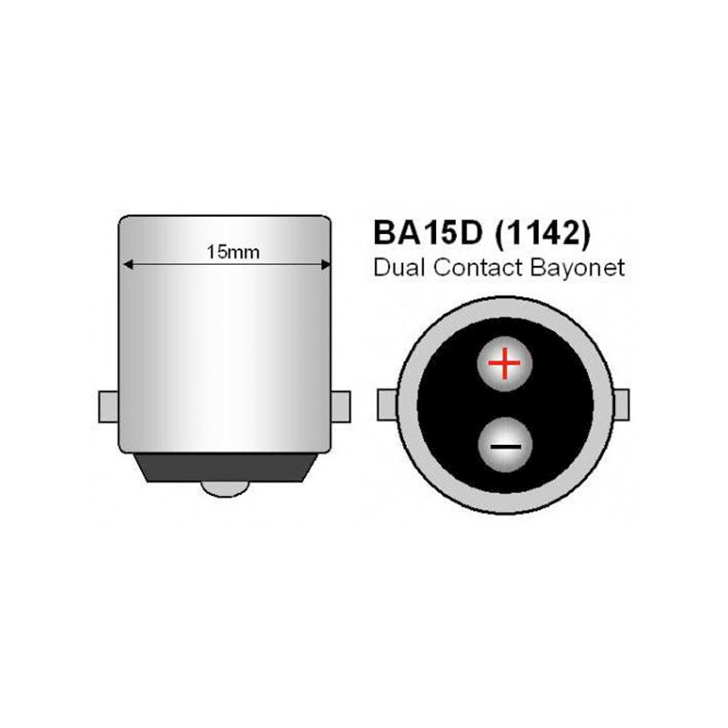 12V BA15D LED Bulb 1076 1142 1176 S8 3W 300Lm 2700K Warm White,DC Bayonet Double 